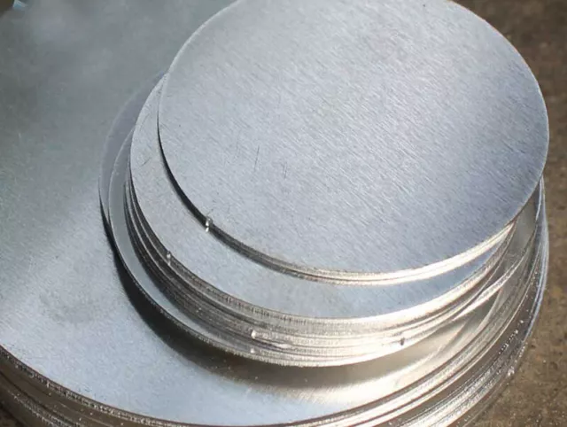 Tôle aluminium Ronde brut ép: 1,5/2/3/4 ou 5mm, diamètres aux choix, pliage alu