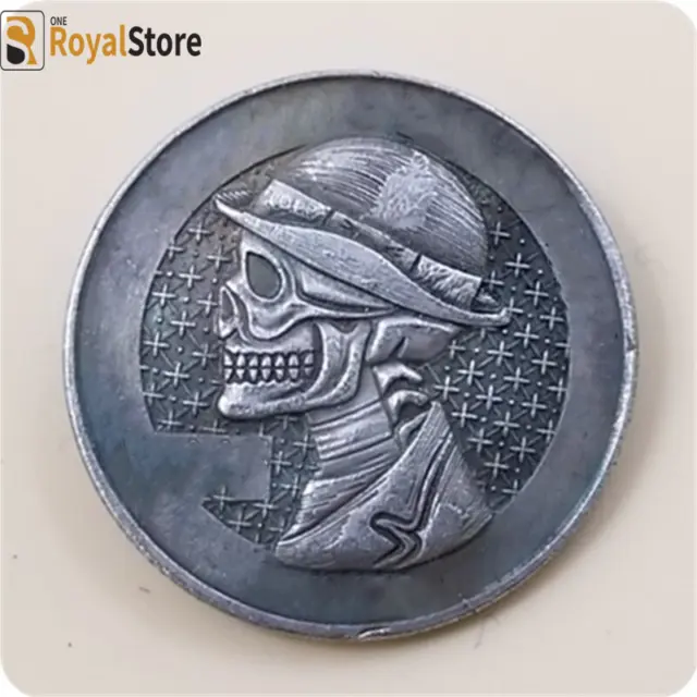 hobo nickel coin skull head Coins Collectibles ENGRAVING ART gift