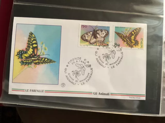 Repubblica Italiana 1996 FDC Filagrano Gold Farfalle, 2 buste