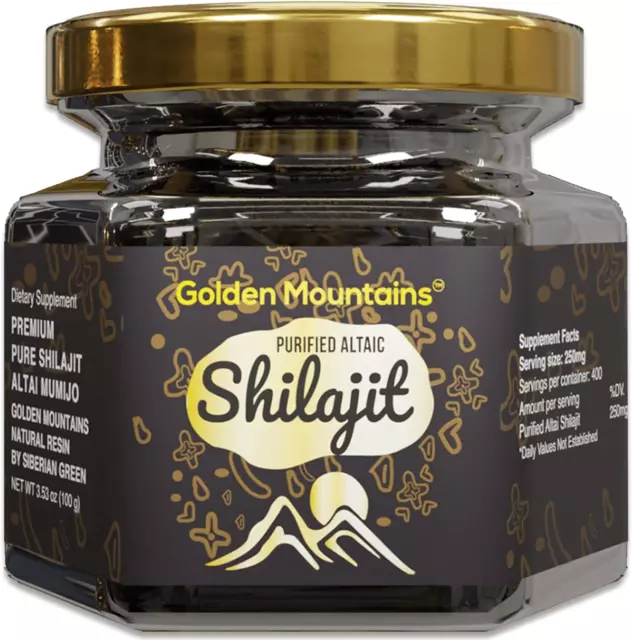 Pure Résine Authentique De Shilajit De L'Altai Sibérien "Montagnes Dorées" 100G
