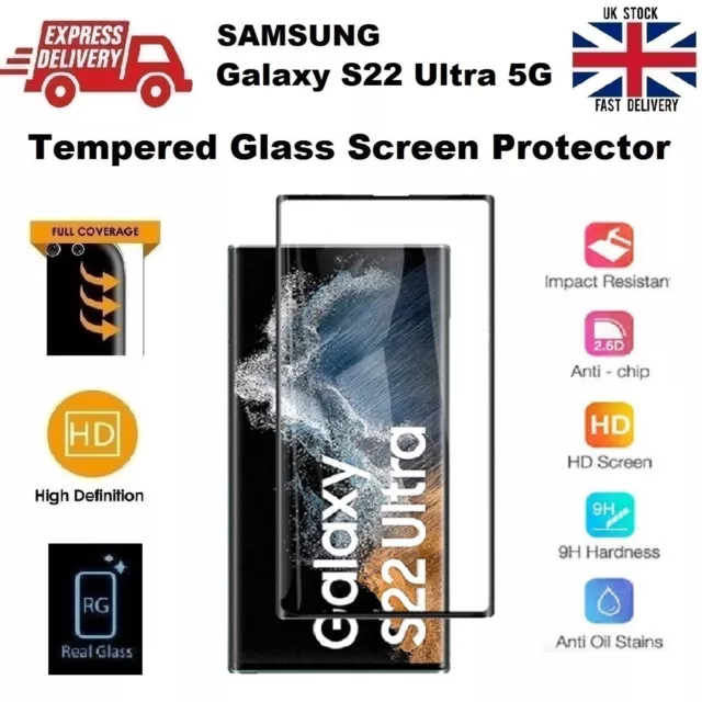 Full Glue 3D Edge-to-Edge Tempered Glass Screen Protector for Samsung S22 Ultra