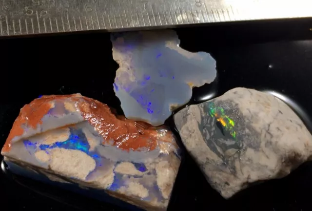 Lightning Ridge Opal Rough 44tcw multicolor offcut specimens