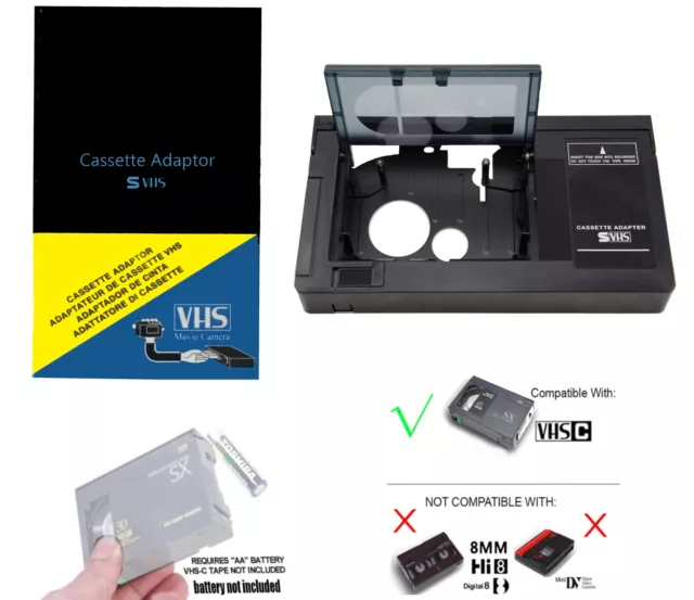 Motorized VHS-C Cassette Adapter for JVC C-P7U CP6BKU C-P6U  Panasonic PV-P1 2