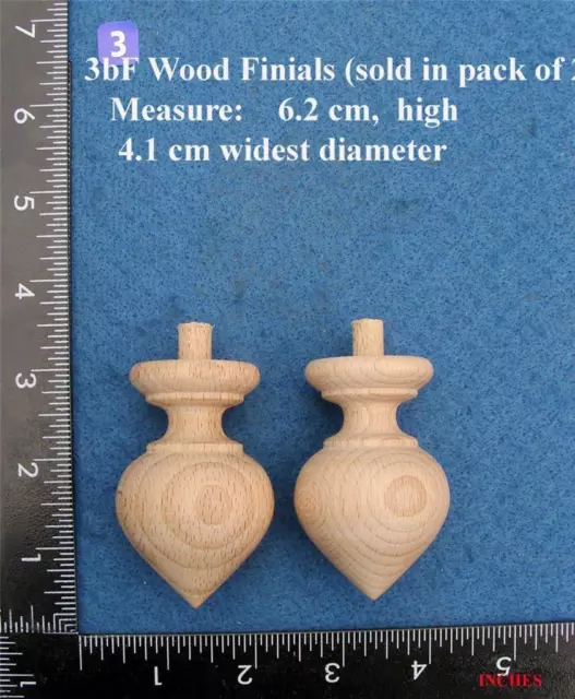 Pair of Clock / furniture base Finials Style 3b