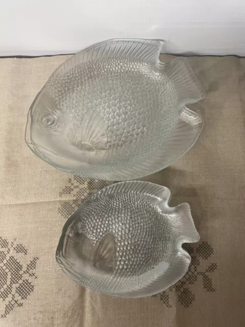 Lot de 10 plat en verre en forme de poisson 3 grand plat 7 petit plat 🤩🤩🤩