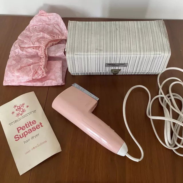 Vintage 50s 60s Kitsch Pink Hairdryer with Hood - Full Working Order