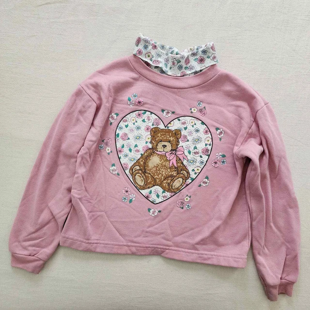 Vintage Bear Floral Turtleneck Crewneck kids 6