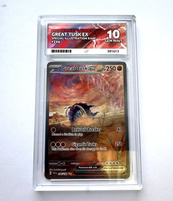 Pokemon Card Pokemon TCG Great Tusk Ex 246/198 Holo Full Art Special Illustrator Rare (Scarlet & Violet) Full Art Pokemon Cards Pokemon Card Pokemon TCG Great Tusk Ex 246/198 Holo Full Art Special Illustrator Rare (Scarlet & Violet) Full Art Pokemon Cards