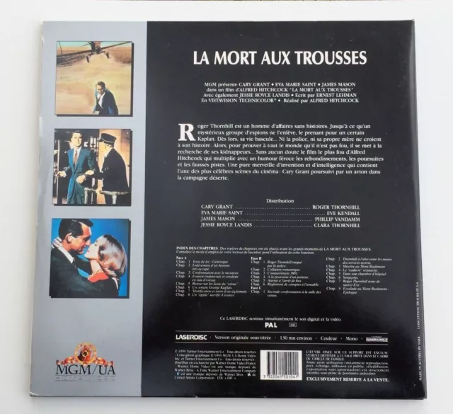 Laserdisc / La Mort Aux Trousses - Gary Grant Film Hitchcock / Cd Video Pal Tv 2