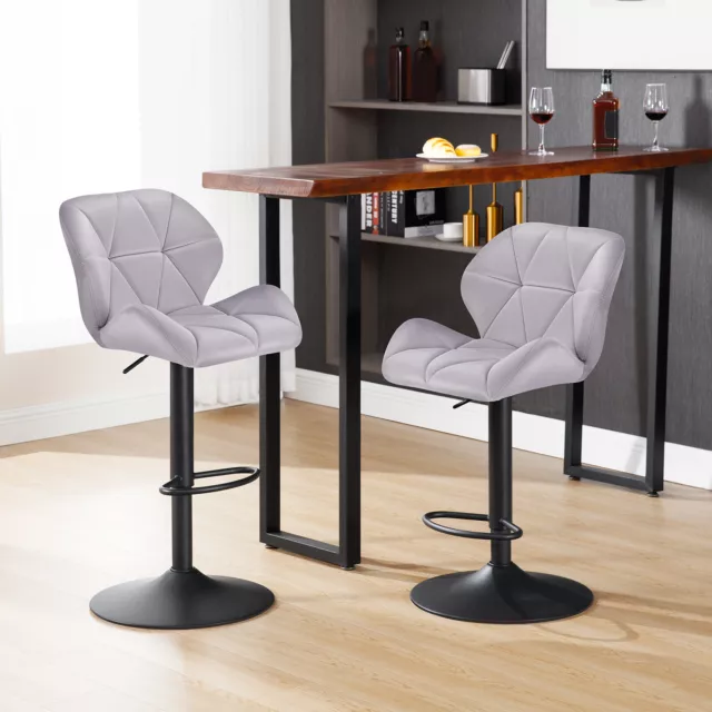 WOLTU Bar Stool Chair Dining Kitchen Counter velvet Stool Swivel Gas Lift