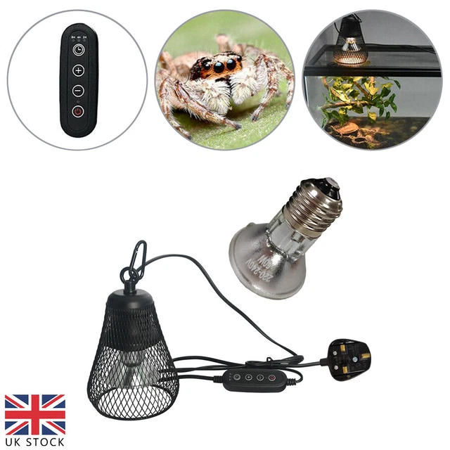 UVB/UVA Reptile Heating Bulb Light Dome Holder Brooder Lamp Shade Safety Cage UK