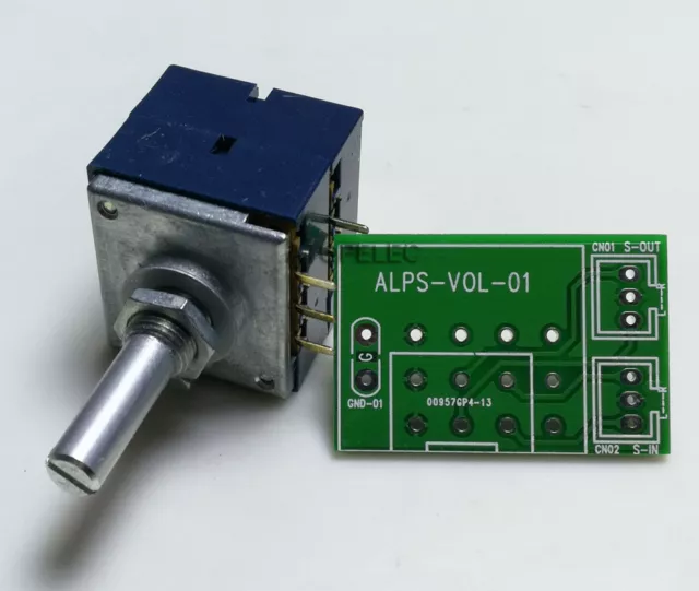 Japan ALPS RK27 LOG Stereo Dual-unit Slotted Shaft Volume Potentiometer + PCB