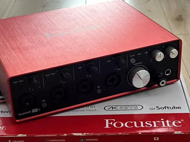 Focusrite Scarlett 18i8 (2nd Gen) 18 Channel USB Audio Interface - Red