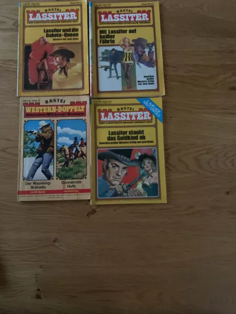 3 LASSITER Westernromanhefte aus DM-Zeiten von Jack Slade und 1 Doppelband