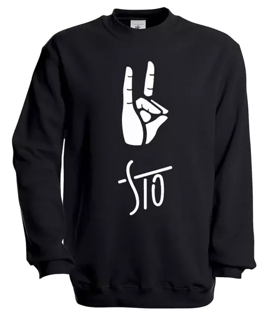FELPA DI GHALI Ghali Sto Unisex bianca nera mod. girocollo Hip