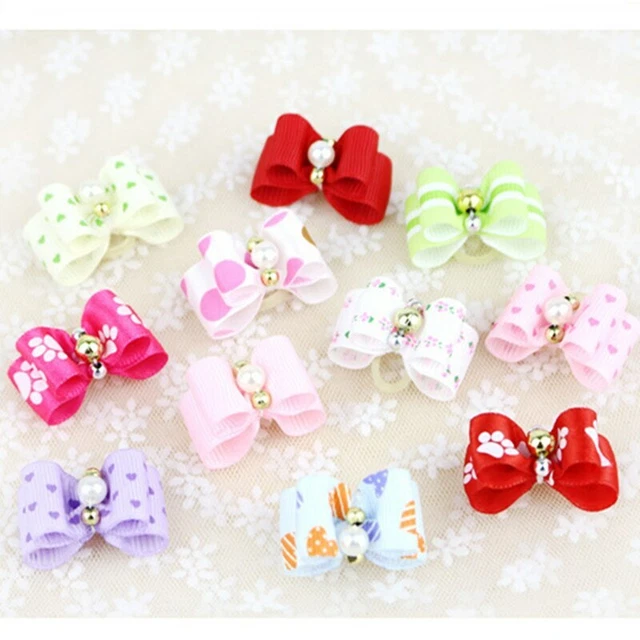 10 pz/lotto Decorazione Copricapi Animali Fatti a Mano Animali Fiochi Cane Carino Boccolo Toelettatura