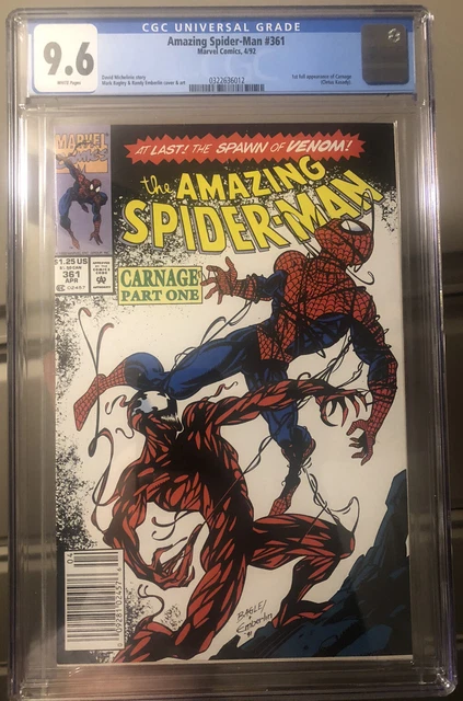 AMAZING SPIDER-MAN #361 CGC 9.6 White pages 1st Full CARNAGE! Venom 2 Movie!