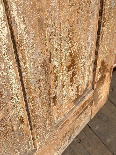 19thC. Cupboard, Cabinet Door w/ 2 Raised Panels ~ Salvaged, Distressed, Hinges 12