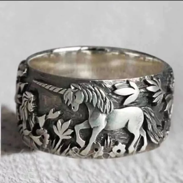 Unicorn Fantasy Ring Silver Size US 6 New 2