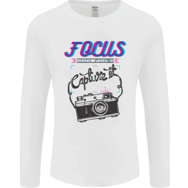 T-shirt da uomo Focus and Then Capture It Photography a maniche lunghe