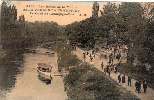 *10090 cpa les bords de la Marne - le Quai de Champignolles