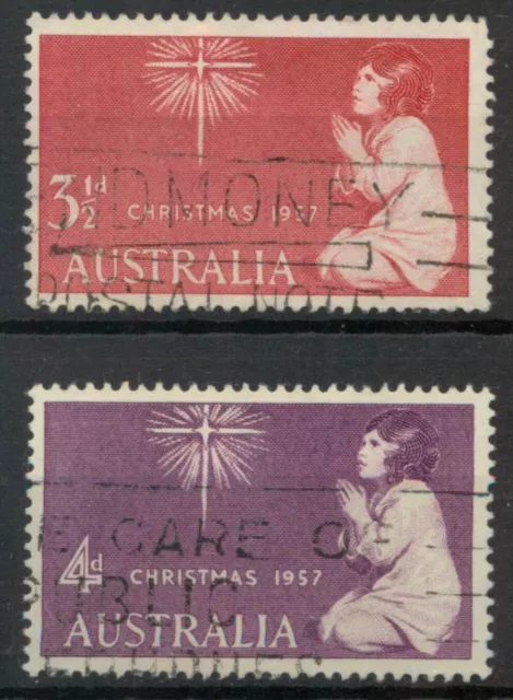 Australia 1957 Christmas set SG 298-299 used C573