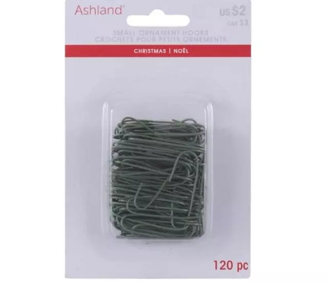 1.3” Small Green Christmas Ornament Hooks by Ashland®, 120ct.