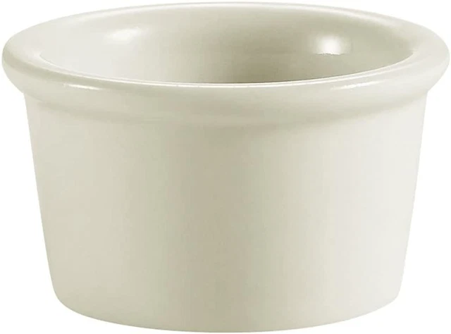 CAC China 5-Ounce Creamy White Stoneware Round Ramekin, 3-1/2" x 2" Box of 48