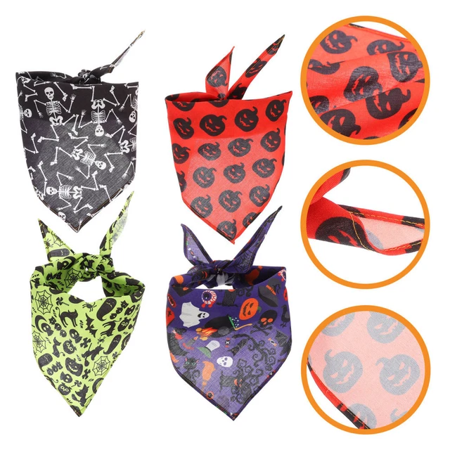 4 piezas Bufanda triangular de Halloween para perro pañuelo Halloween gato pañuelo
