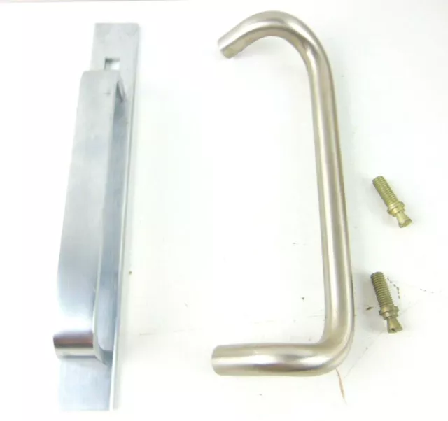 Vintage Brookline Stainless Steel Commercial Door Handle 050 32D Finish Nos