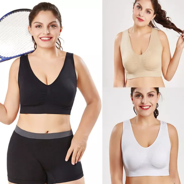 3er Set Damen BH Bralette Wohlfühl Bustier Tops Bügelloser Soft Bra Sport BH