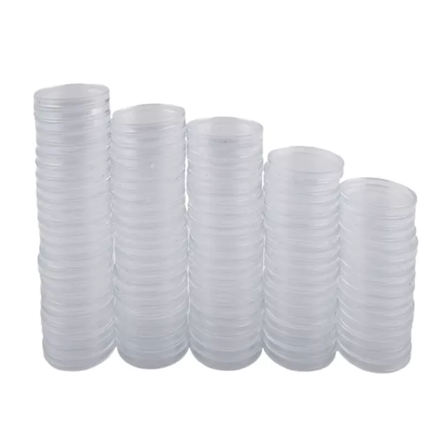 Lot de 100 étuis de rangement pour porte-pièces en plastique transparent capsu 2