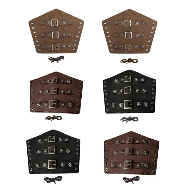 Protezioni per braccia in pelle PU Bracciali medievali Bracciali Accessori