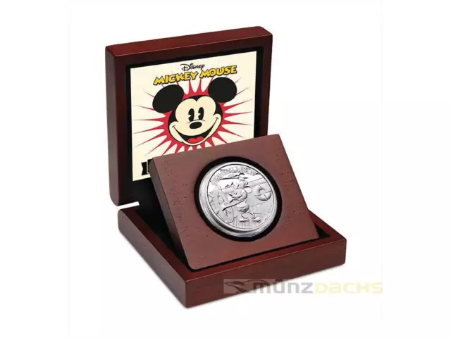 2 $ Dollar Disney Steamboat Willie Mickey Mouse Niue Island 1 oz Silber PP 2014 2