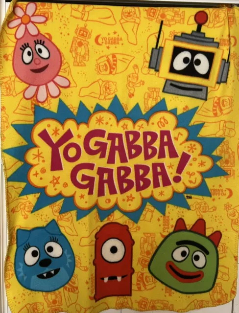 Official Yo Gabba Gabba Fleece Blanket Plush Soft HTF Rare 35”x45” GUC Northwest