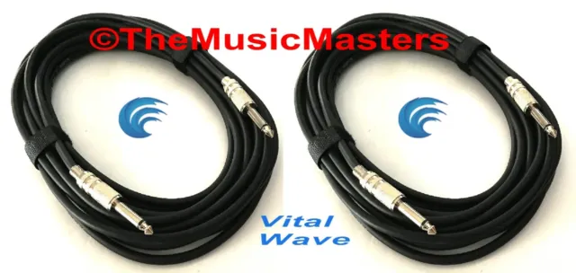 2 Pack 20ft 1/4" Instrument Guitar Bass Amp Keyboard Audio Cable Cord Wire VWLTW