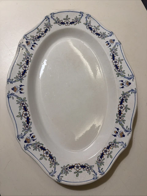 1 GRAND PLAT ovale vintage Faience Luneville Badonviller KG roses et épis blé EUR 10,00 - FR