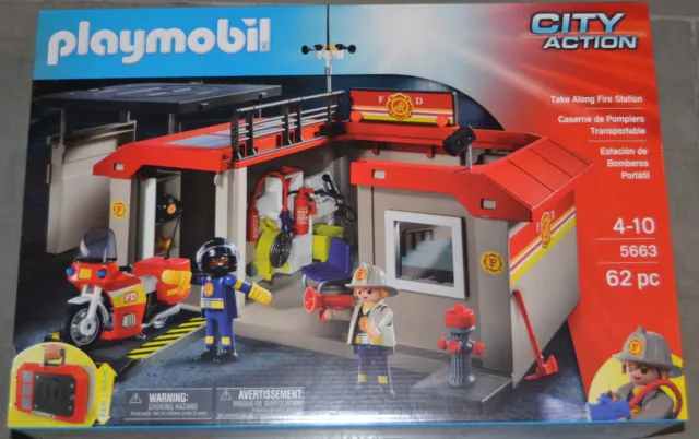 Playmobil 5663 City Action Caserne de pompiers transportable