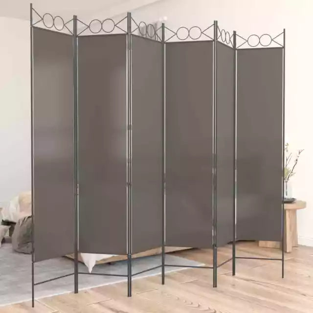 Room Divider Screen 6 Panel Folding Free Standing Partition Grey 240x200cm