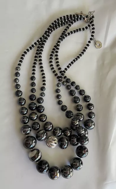 Vintage Antica Murrina 3 Strand Blown Glass Necklace From Italy ($225 MSRP)