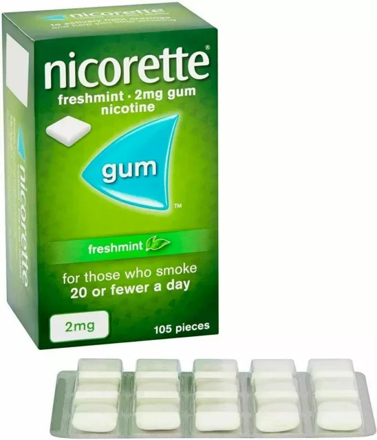 6 x 105 Nicorette Freshmint 2mg Nicotine Chewing Gum - 630 pieces | Exp 2024/25