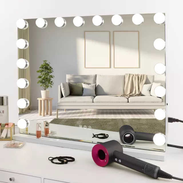 LED Hollywood Makeup Mirror Large Vanity Light Mirror with Dimmable LED Bulbs