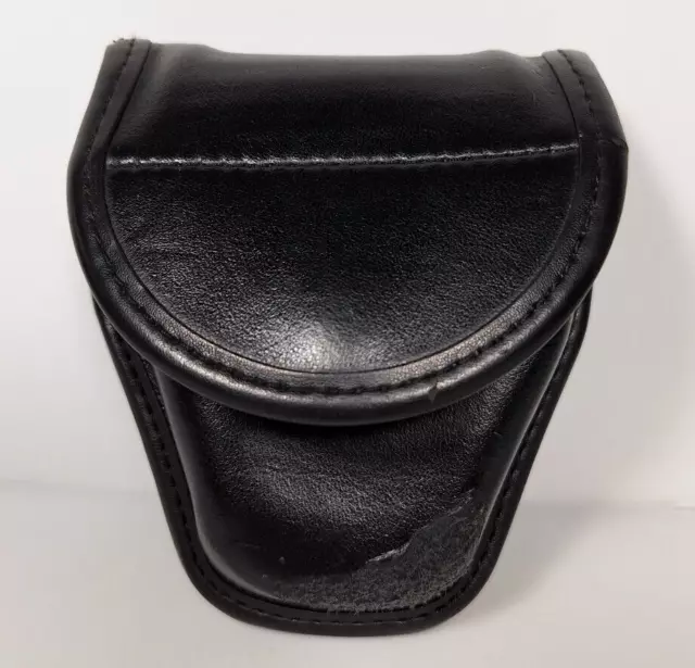 Bianchi 7900 Accumold Elite Covered Handcuff Cuff Case Black Leather Snap Close
