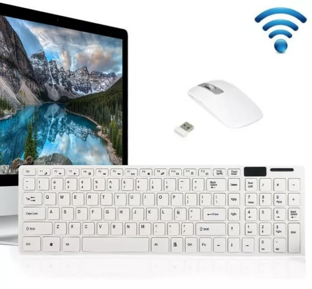 Teclado inalámbrico con Raton funda protectora ordenador PC USB letra Ñ 2.4G