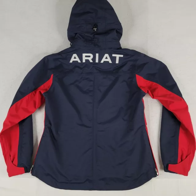 Ariat Womens Jacket Large Blue Red Zip Team WP Performance