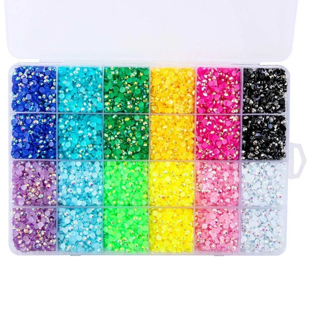 19200 Stücke Hotfix Rhinestones Flatback Runde Kristall Glas  ​​Set 12