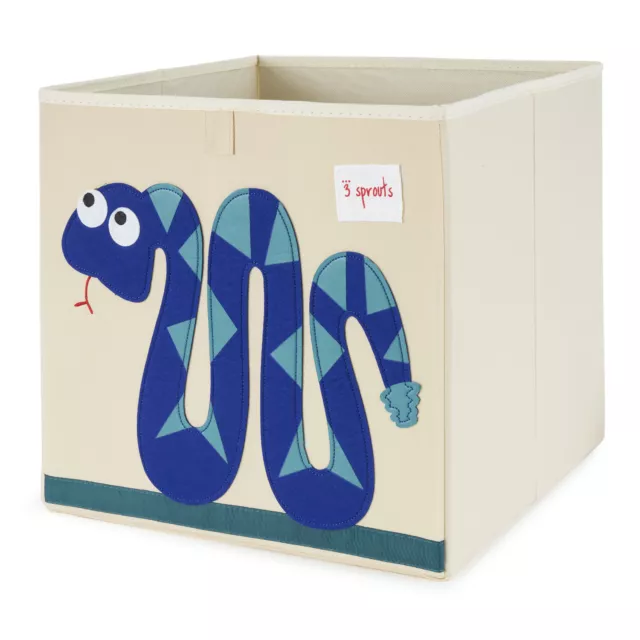 3 Sprouts Kids Childrens Foldable Fabric Storage Bin Box, Blue Snake (Open Box)