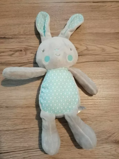 peluche doudou lapin gris écaille bleu blanc klorane
