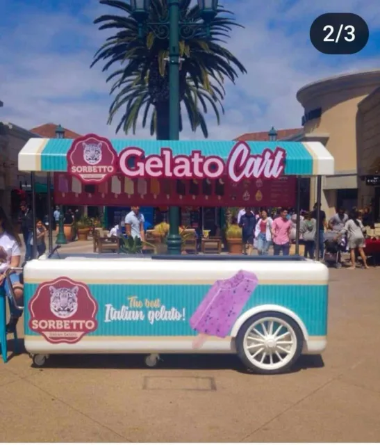 Ice cream mobile cart vintage beautiful customized for outdoor display.