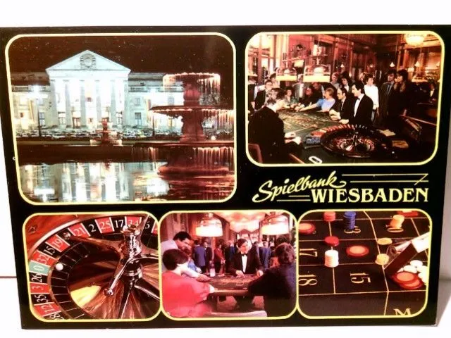 Wiesbaden. Spielbank. Casino. Alte Ansichtskarte farbig, ungel. ca 80ger Jahre ?